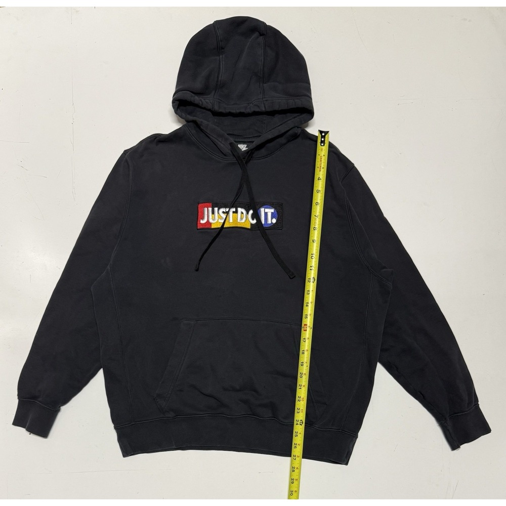 Nike Just Do It Hoodie Men's‎ XL Black Faded